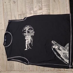 Fullsand Womens Black Sleeveless Swim Shirt/Rashguard
